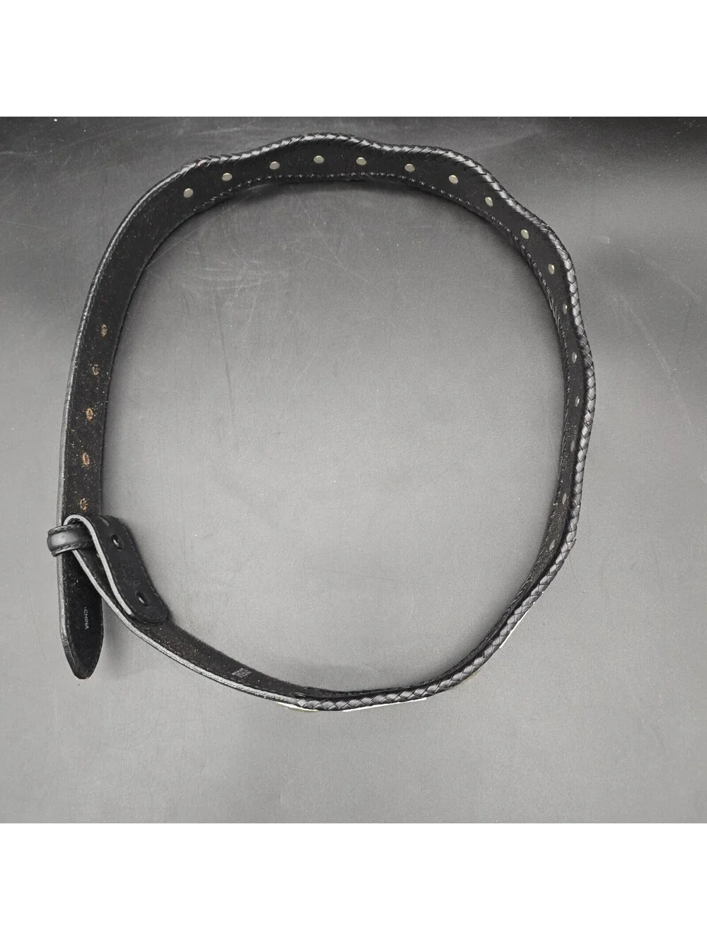 Vintage Tony Lama Men's Scalloped Leather Western Concho Belt — Size 34